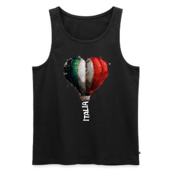 Italia - Men's Premium Organic Tank Top - black - Front - Michal (187cm)