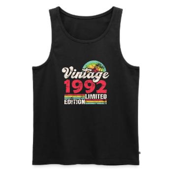 1992 Anniversaire Vintage Edition Limitée No II - Débardeur bio Premium Homme - noir - Devant - Michal (187cm)