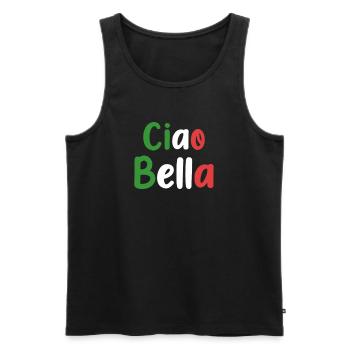 Ciao Bella - Männer Premium Bio Tank Top - Schwarz - Vorne - AI Model Male 178 light (178cm)