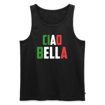 Ciao Bella - Männer Premium Bio Tank Top - Schwarz - Vorne - AI Model Male 178 light (178cm)