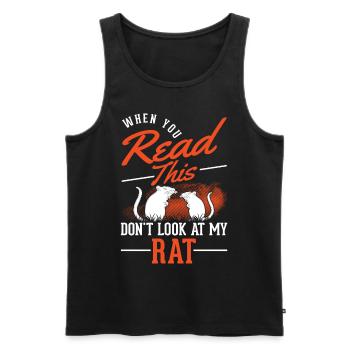 Rat Cadeau Maison Rat Propriétaire - Débardeur bio Premium Homme - noir - Devant - AI Model Male 178 light (178cm)