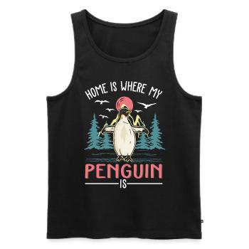 Home is where my penguin is - Men's Premium Organic Tank Top - black - Front - Michal (187cm)