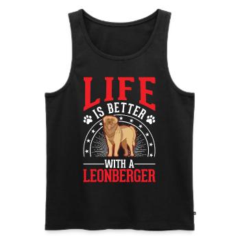 Life is better with a Leonberger - Men's Premium Organic Tank Top - black - Front - Michal (187cm)