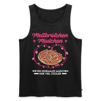 Mettbrötchen Mädchen Mett Hackepeter - Débardeur bio Premium Homme - noir - Devant - AI Model Male 178 light (178cm)