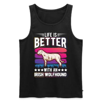 Irischer Wolfshund Irish Wolfhound - Männer Premium Bio Tank Top - Schwarz - Vorne - AI Model Male 178 light (178cm)