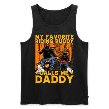 My favorite riding Buddy calls me daddy - Men's Premium Organic Tank Top - black - Front - Michal (187cm)