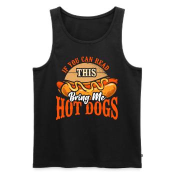 Hot Dog Adulte Si vous pouvez lire ceci - Débardeur bio Premium Homme - noir - Devant - Michal (187cm)