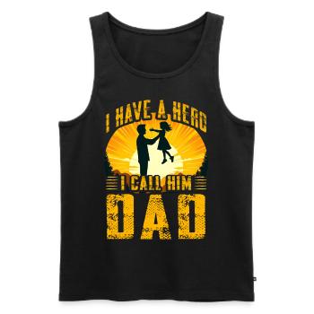 Ich habe einen Helden, den ich Papa nenne - Männer Premium Bio Tank Top - Schwarz - Vorne - Michal (187cm)
