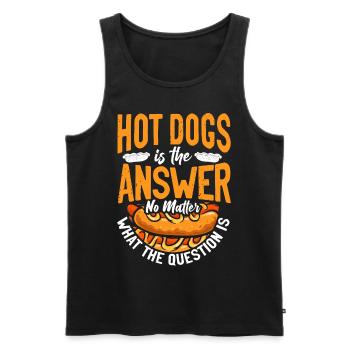 Hot Dog Adult Hot Dog Is The - Men's Premium Organic Tank Top - black - Front - Michal (187cm)