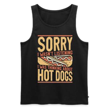 Hot Dog Adult Girl Désolé Je n’étais pas - Débardeur bio Premium Homme - noir - Devant - AI Model Male 178 light (178cm)