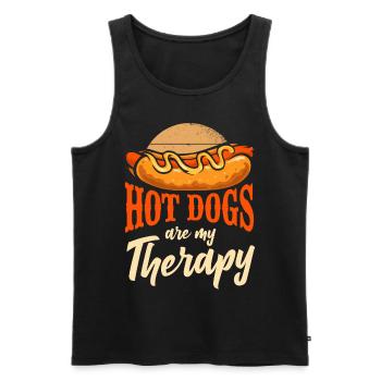 Hot Dog Les hot-dogs adultes sont mes - Débardeur bio Premium Homme - noir - Devant - AI Model Male 178 light (178cm)