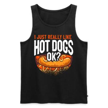 Hot Dog Adult I Just Really Like - Men's Premium Organic Tank Top - black - Front - Michal (187cm)
