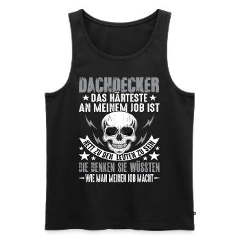 Dachdecker Dach Dachdeckerei Dachdecker Spruch - Männer Premium Bio Tank Top - Schwarz - Vorne - AI Model Male 178 light (178cm)