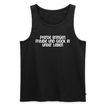 Riding - Horses bring joy and happiness to our lives - Men's Premium Organic Tank Top - black - Front - Michal (187cm)
