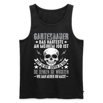 Gartenbau Gartenbauer Landschaftsbauer Spruch - Männer Premium Bio Tank Top - Schwarz - Vorne - Michal (187cm)