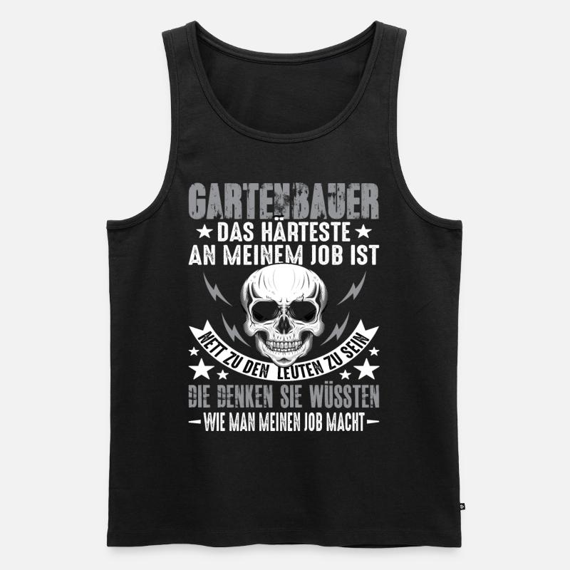 Gartenbau Gartenbauer Landschaftsbauer Spruch - Männer Premium Bio Tank Top - Schwarz