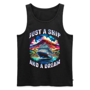 Les croisiéristes de croisière juste un navire et un rêve - Débardeur bio Premium Homme - noir - Devant - Michal (187cm)