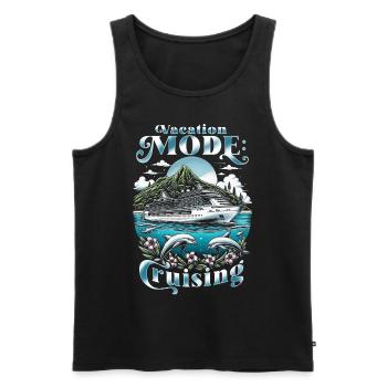 Croisière en mode vacances - Débardeur bio Premium Homme - noir - Devant - AI Model Male 178 light (178cm)