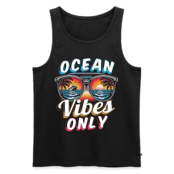 Croisières Ocean Vibes uniquement - Débardeur bio Premium Homme - noir - Devant - AI Model Male 178 light (178cm)