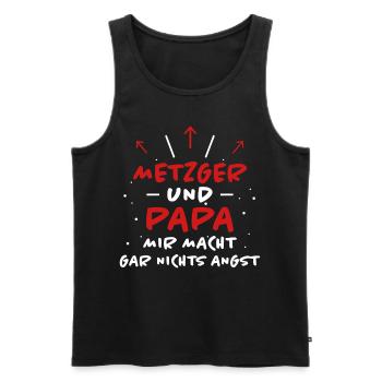 Metzger Spruch Fleischer Lustiges Metzger Geschenk - Männer Premium Bio Tank Top - Schwarz - Vorne - Michal (187cm)