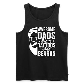 Awesome Dads have Tattoos and Beards - Men's Premium Organic Tank Top - black - Front - AI Model Male 178 light (178cm)