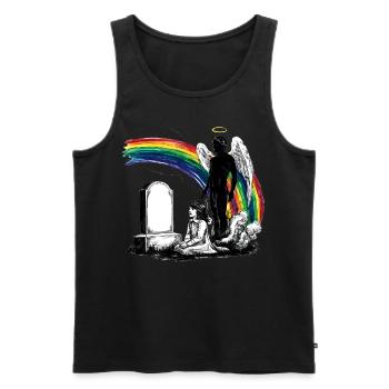 Father Daughter Mourning Grave - Men's Premium Organic Tank Top - black - Front - AI Model Male 178 light (178cm)