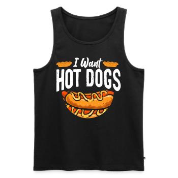 Hot Dog Adulte Je veux des hot-dogs - Débardeur bio Premium Homme - noir - Devant - Michal (187cm)