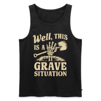 Skelett Friedhof Wortspiel Lustiger Spruch - Männer Premium Bio Tank Top - Schwarz - Vorne - AI Model Male 178 light (178cm)