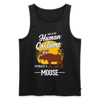 Moose Human Costume Elch Halloween - Männer Premium Bio Tank Top - Schwarz - Vorne - Michal (187cm)