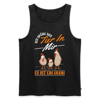 Je sens l’animal en moi C’est un poulet - Débardeur bio Premium Homme - noir - Devant - Michal (187cm)