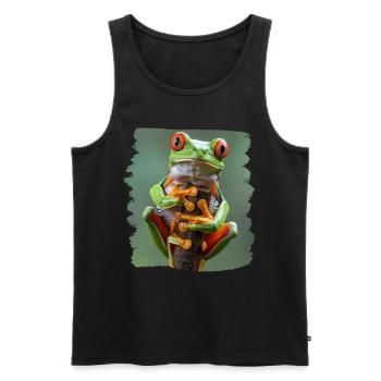 Tree Frog Baumfrösche Baumfrosch - Männer Premium Bio Tank Top - Schwarz - Vorne - AI Model Male 178 light (178cm)