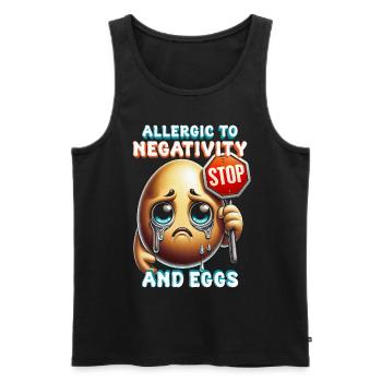 Eiallergie Allergic To Negativity And Eggs - Männer Premium Bio Tank Top - Schwarz - Vorne - AI Model Male 178 light (178cm)