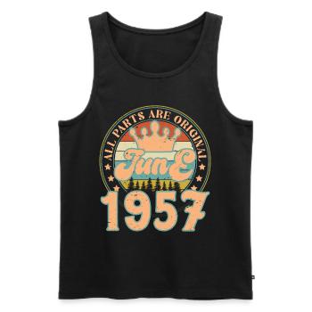 Juni 1957. Juni 1957 Geburtstagsgeschenk. Juni - Männer Premium Bio Tank Top - Schwarz - Vorne - Michal (187cm)