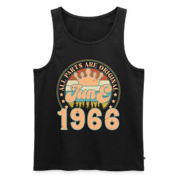 June 1966. June 1966 Birthday Gift. June - Men's Premium Organic Tank Top - black - Front - Michal (187cm)