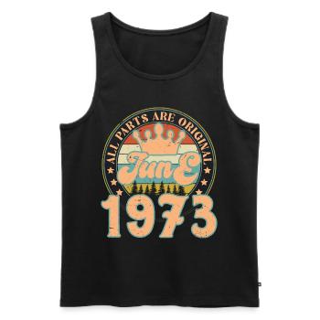 Juni 1973. Juni 1973 Geburtstagsgeschenk. Juni - Männer Premium Bio Tank Top - Schwarz - Vorne - AI Model Male 178 light (178cm)