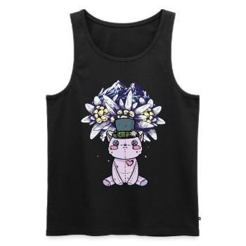 Alpes Montagnes Montagnes Nature Fleurs Nature Amoureux de la Nature - Débardeur bio Premium Homme - noir - Devant - Michal (187cm)