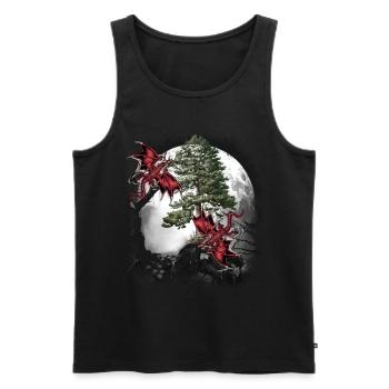 Drache Drachen Fabel Mittelalter Märchen Myth - Männer Premium Bio Tank Top - Schwarz - Vorne - AI Model Male 178 light (178cm)