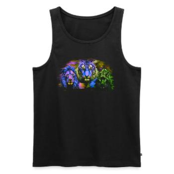 Löwe Löwen Tiger Katzen Katze Wildtiere Zoo - Männer Premium Bio Tank Top - Schwarz - Vorne - AI Model Male 178 light (178cm)