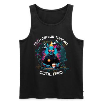 Cool Dad Futuristic Cyber - Humor - Men's Premium Organic Tank Top - black - Front - Michal (187cm)