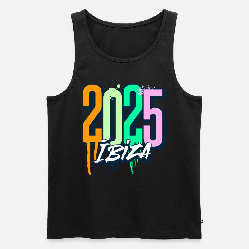 2025 Ibiza - Männer Premium Bio Tank Top - Schwarz