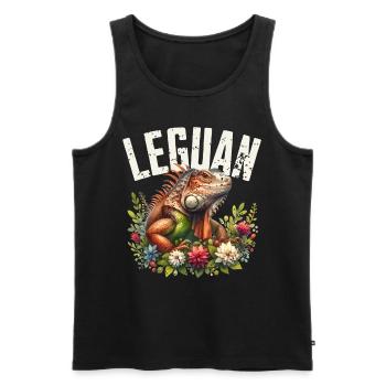 Leguan - Männer Premium Bio Tank Top - Schwarz - Vorne - AI Model Male 178 light (178cm)