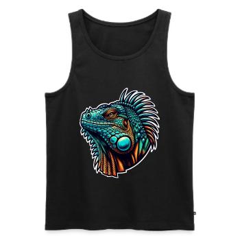 Leguan - Männer Premium Bio Tank Top - Schwarz - Vorne - AI Model Male 178 light (178cm)
