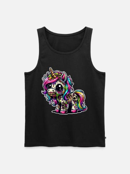 Einhorn Zombie Monster - Männer Premium Bio Tank Top - Schwarz