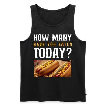 Hot Dog Adult How Many Have You - Men's Premium Organic Tank Top - black - Front - Michal (187cm)