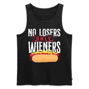 Hot Dog Jeu de mots pour adultes Pas de perdants seulement - Débardeur bio Premium Homme - noir - Devant - Michal (187cm)
