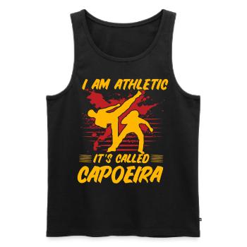 Je suis Athletic ça s’appelle Capoeira - Débardeur bio Premium Homme - noir - Devant - AI Model Male 178 light (178cm)