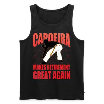 Capoeira makes retirement great again - Men's Premium Organic Tank Top - black - Front - AI Model Male 178 light (178cm)