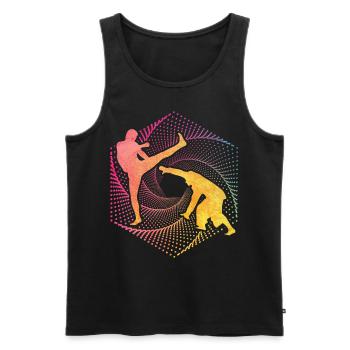 Capoeira - Débardeur bio Premium Homme - noir - Devant - AI Model Male 178 light (178cm)