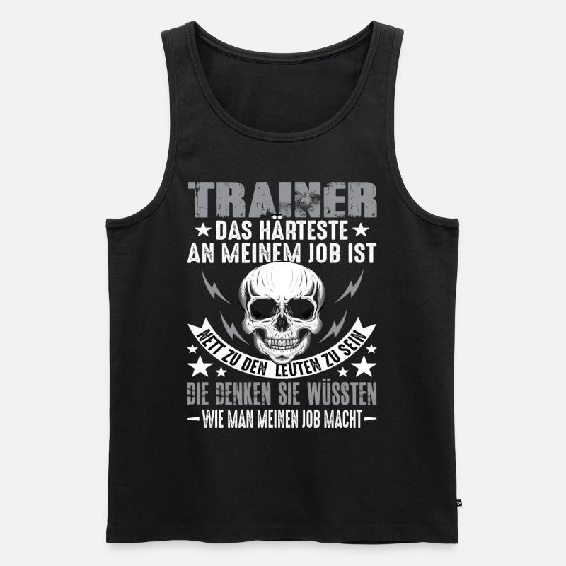Trainer - Männer Premium Bio Tank Top - Schwarz