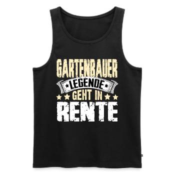 Horticulturist legend retires - Men's Premium Organic Tank Top - black - Front - AI Model Male 178 light (178cm)